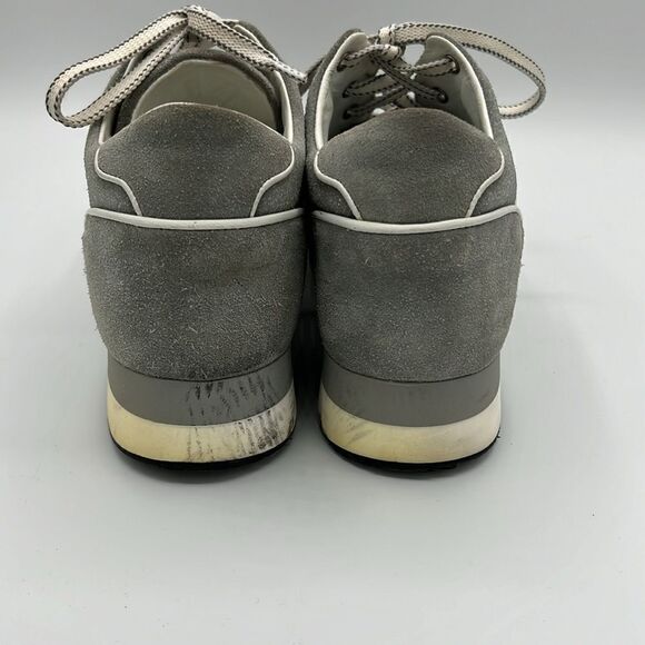 Max Mara Suede Sneakers With Small Wedge In Grey size 37.5 B24A2 - Picture 7 of 10